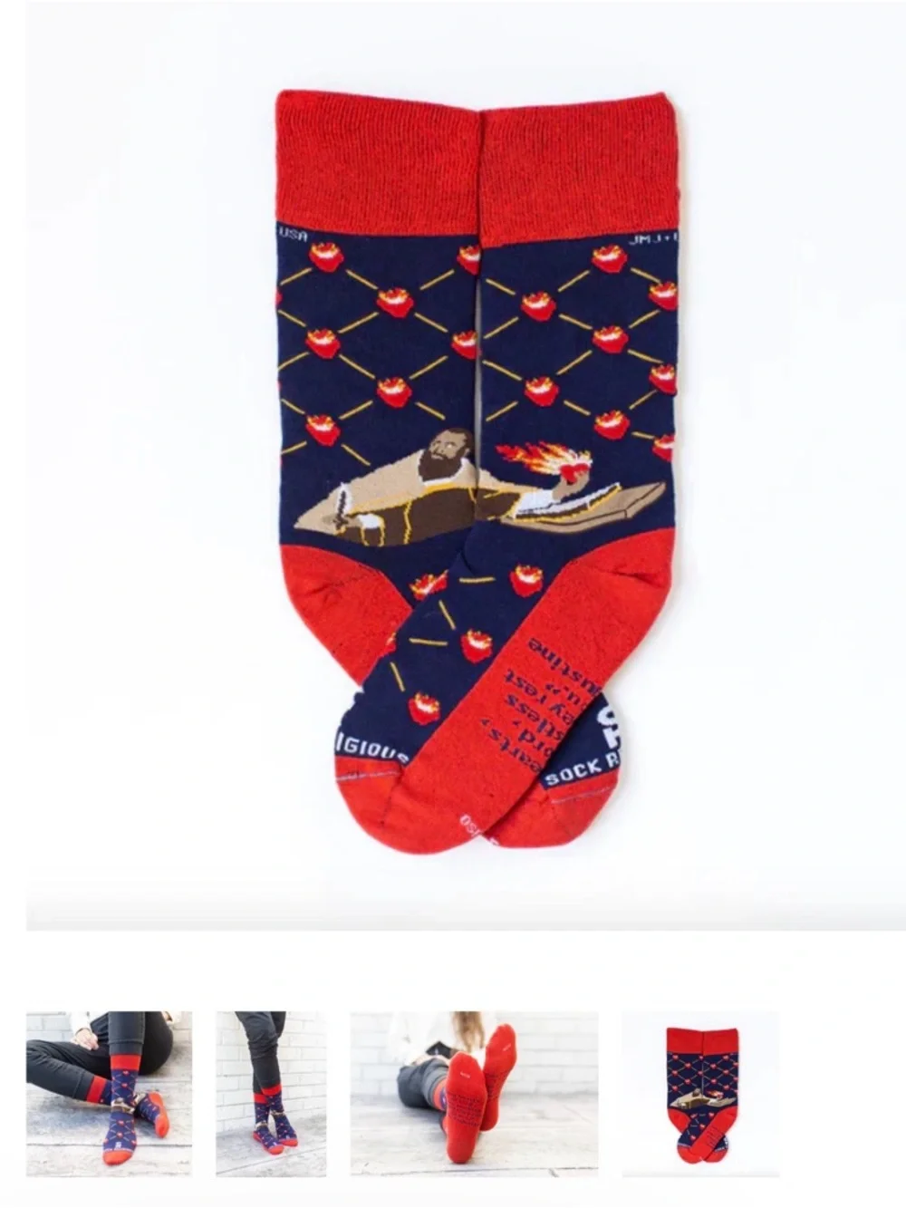 NWT Sock Religious St. Augustine Unisex Novelty Crew Socks w.  Religious Motif.